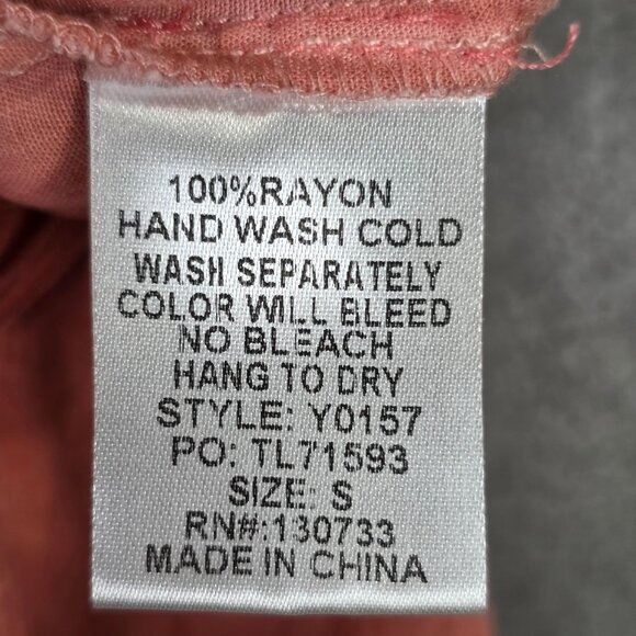 Womens Umgee Rose Pink Tiered Ruffle Mini Skirt 100% Rayon Elastic Waist Size S - Picture 3 of 8